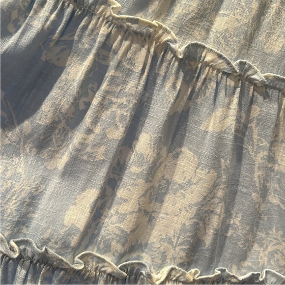 Kourt Blue & White Floral Linen Calypso Dress - Picture 6 of 6